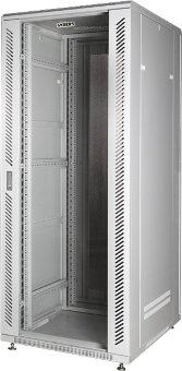 Шкаф 19 напольный 22U, стеклянная дверь, серый GYDERS GDR-226060G