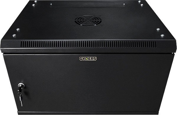 Шкаф настенный 19" 6U, металлическая дверь черный GYDERS GDR-66035BM